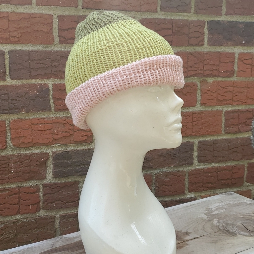 Handmade Hat: Cozy tri color double knit